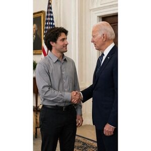 Roundtree & Yorke Gold Label Mens Fitted Dress Shirt Grey 80s Non-Iron 17 35